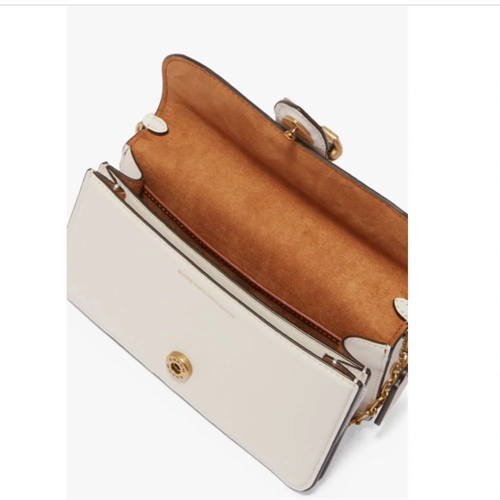 COACH Beat Crossbody Leather Chain Clutch Chalk NWT $325 - Picture 4 of 11